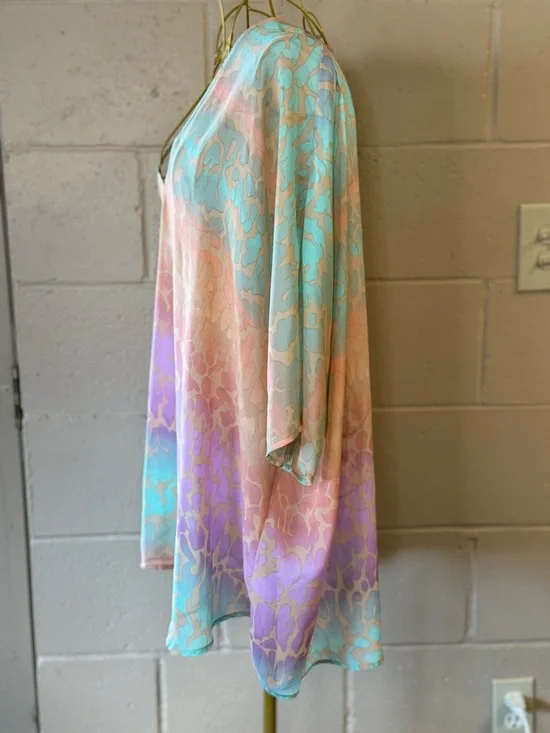 Show Me Your Mumu V-Neck Pastel Ombre Cheetha Print Tunic Size XS - Picture 6 of 11